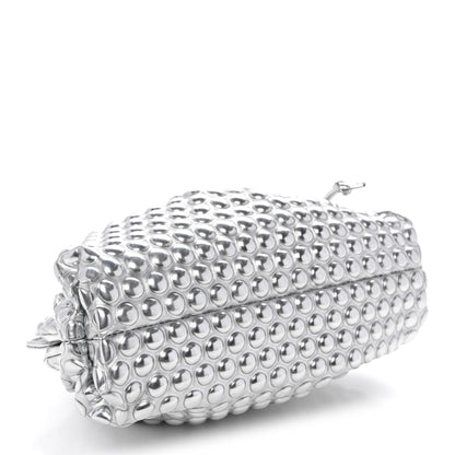 Bottega Veneta Metallic Fabric Bubble Wrap The Mini Pouch Silver 4 of 9