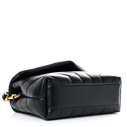 Saint Laurent Calfskin Y Quilted Monogram Toy Loulou Crossbody Bag Black 4 of 12