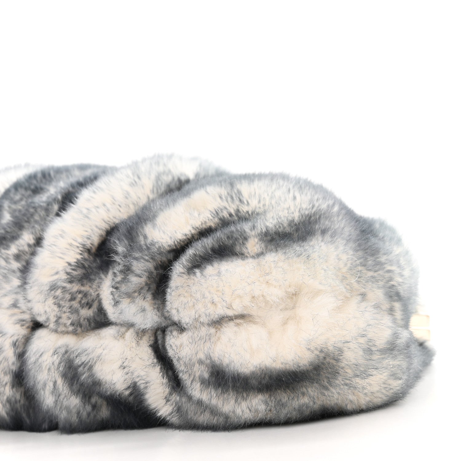 Christian Louboutin Rabbit Fur Miss Loubi Clutch Denim Blue Ecru 9 of 9