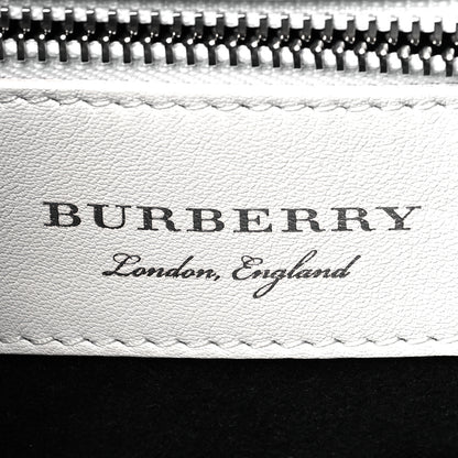 Burberry Trench Calfskin Small DK88 Top Handle Bag White Black 7 of 12