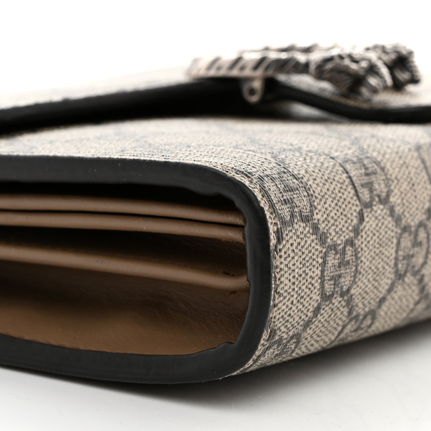 GG Supreme Monogram Mini Dionysus Chain Wallet Beige Taupe