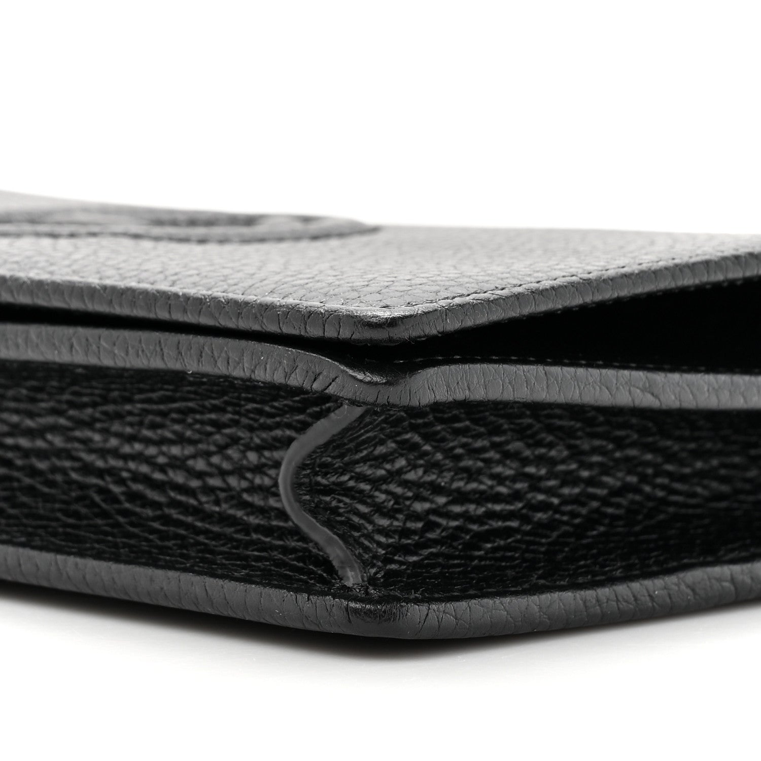 Gucci Pebbled Calfskin Soho Wallet On Chain Black 8 of 10