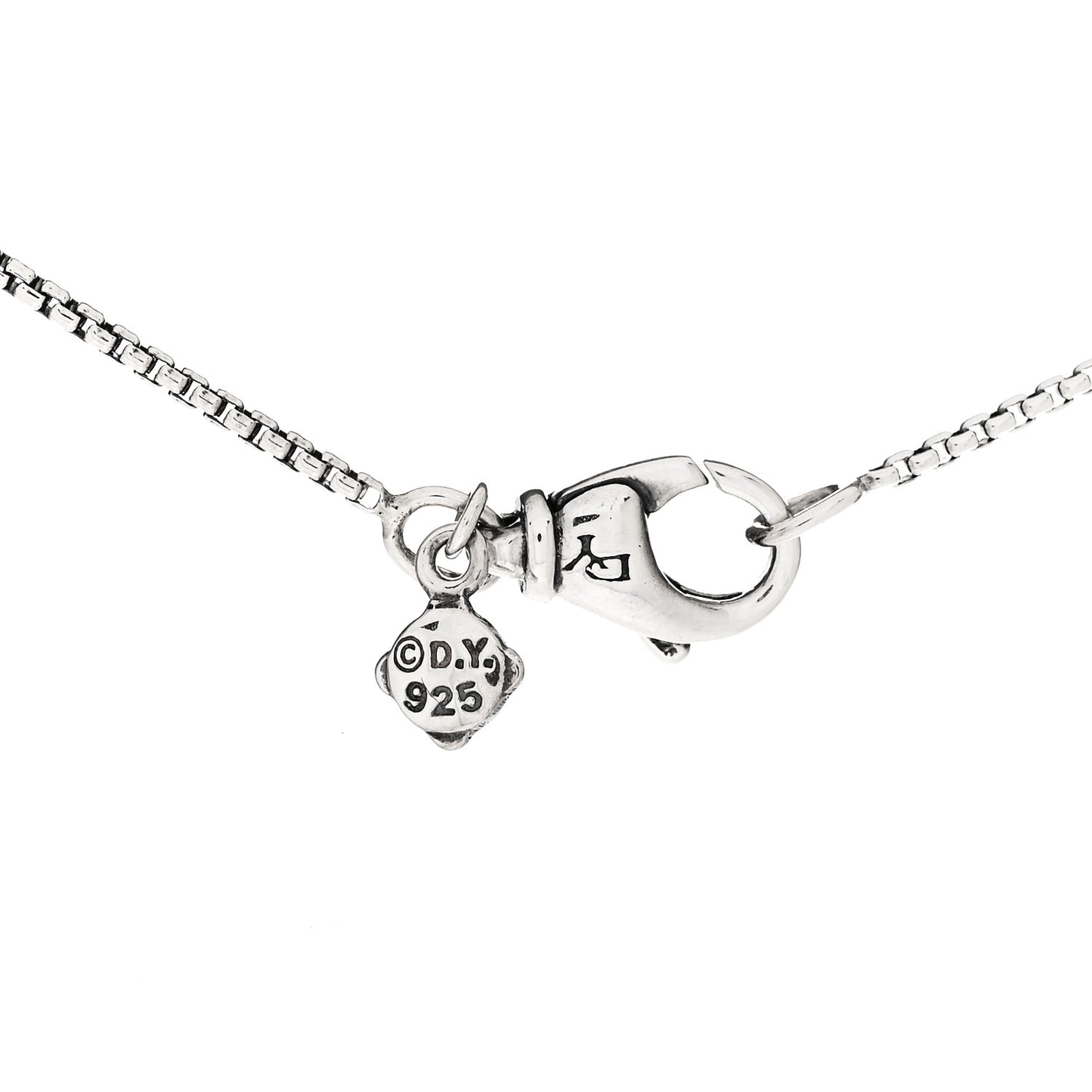 Sterling Silver 18K Yellow Gold 8mm Petite Chatelaine Pendant Necklace