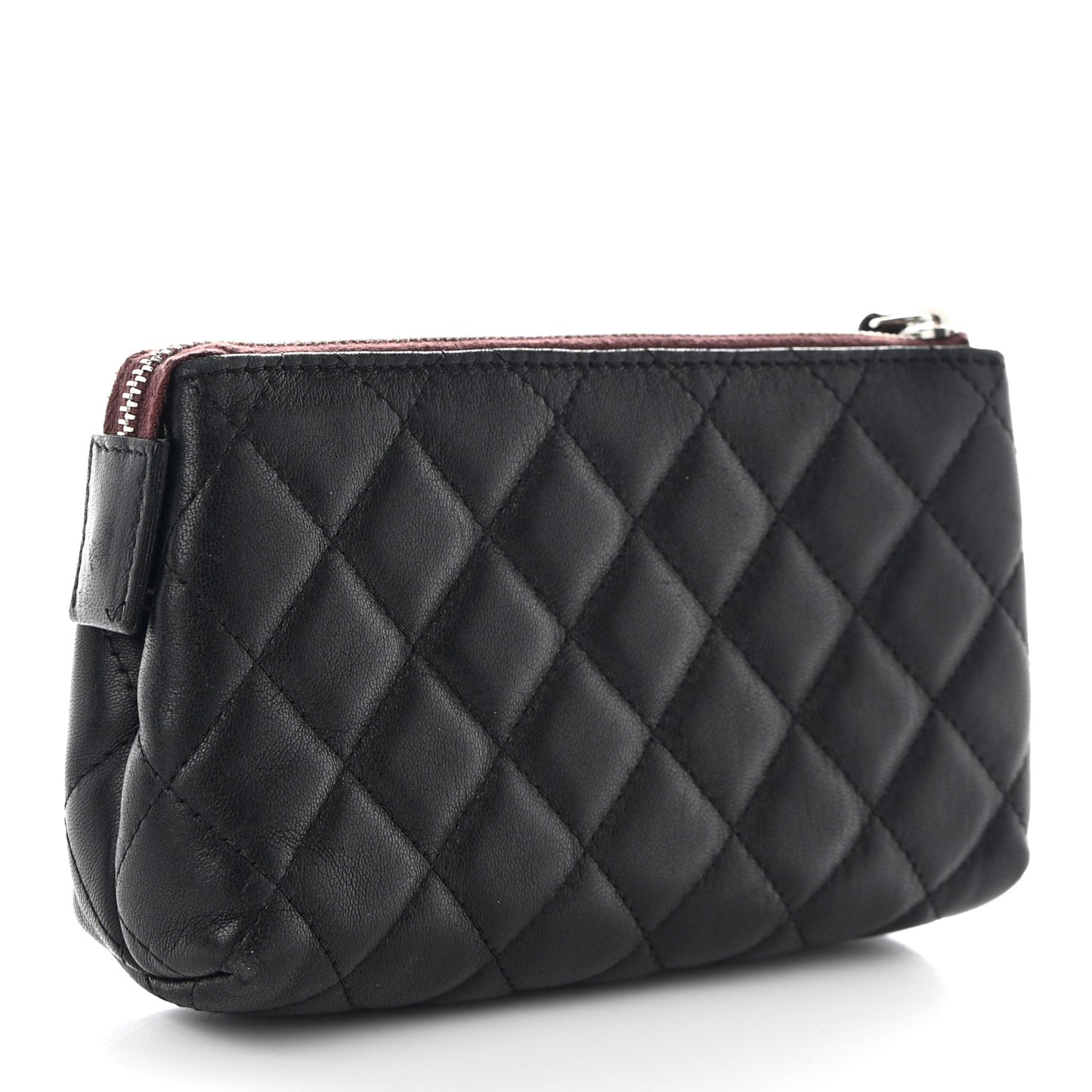 Lambskin Quilted Small Pouch Black