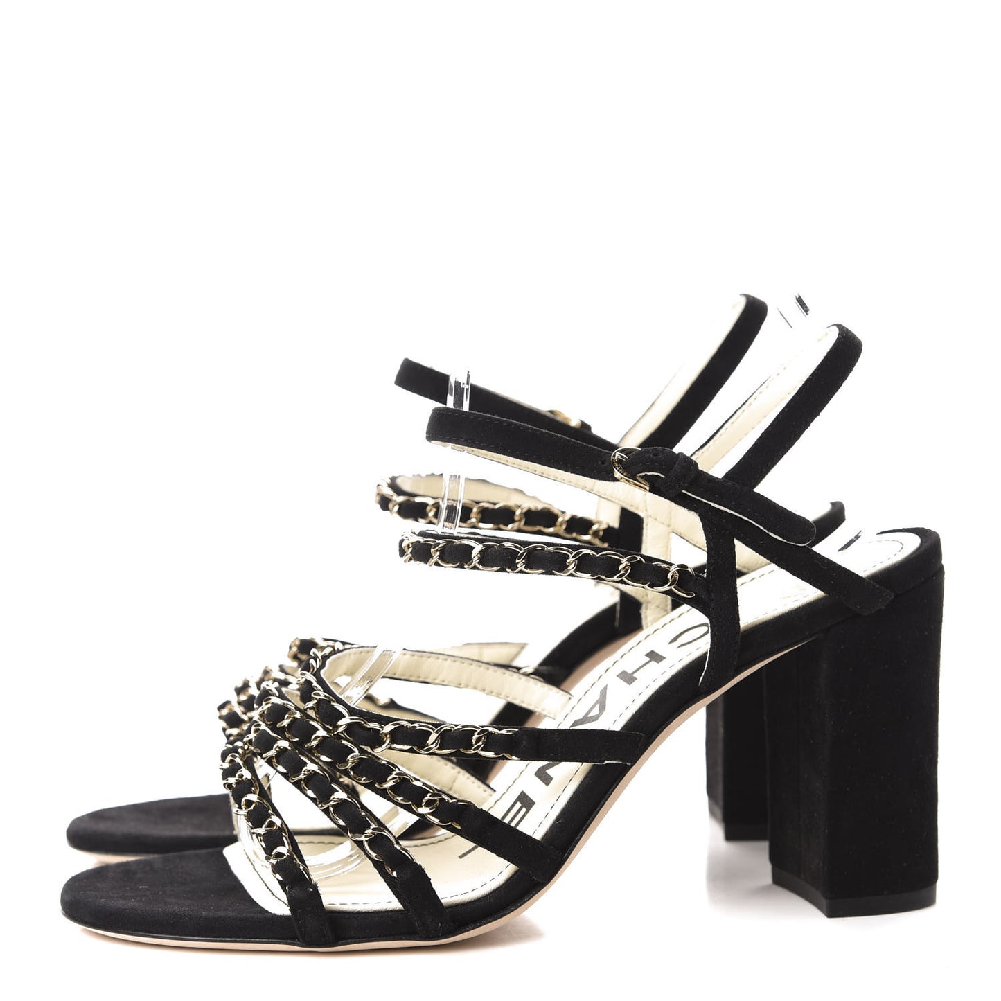 Suede Chain Sandals 40.5 Black