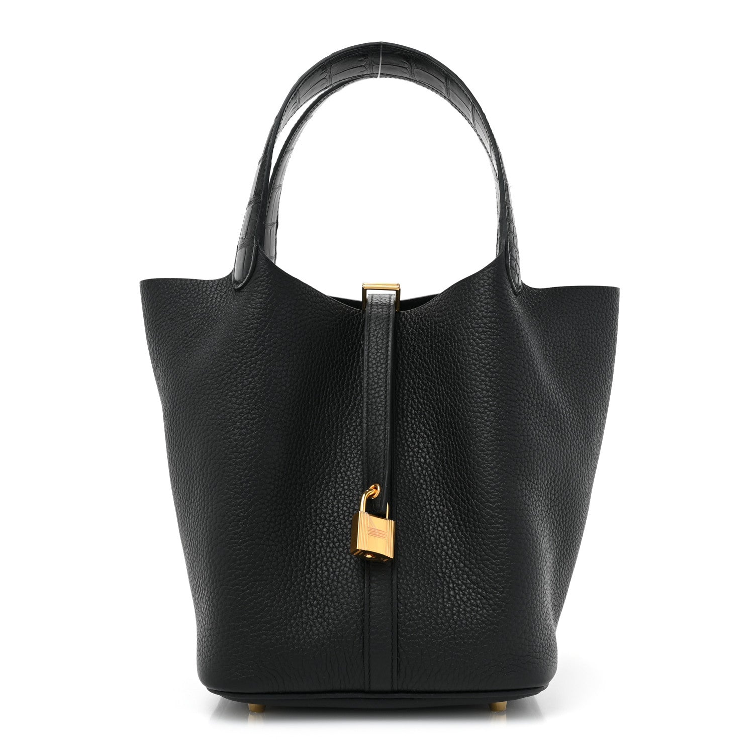Hermes Taurillon Clemence Matte Alligator Picotin Lock Touch 22 MM Black 1 of 10
