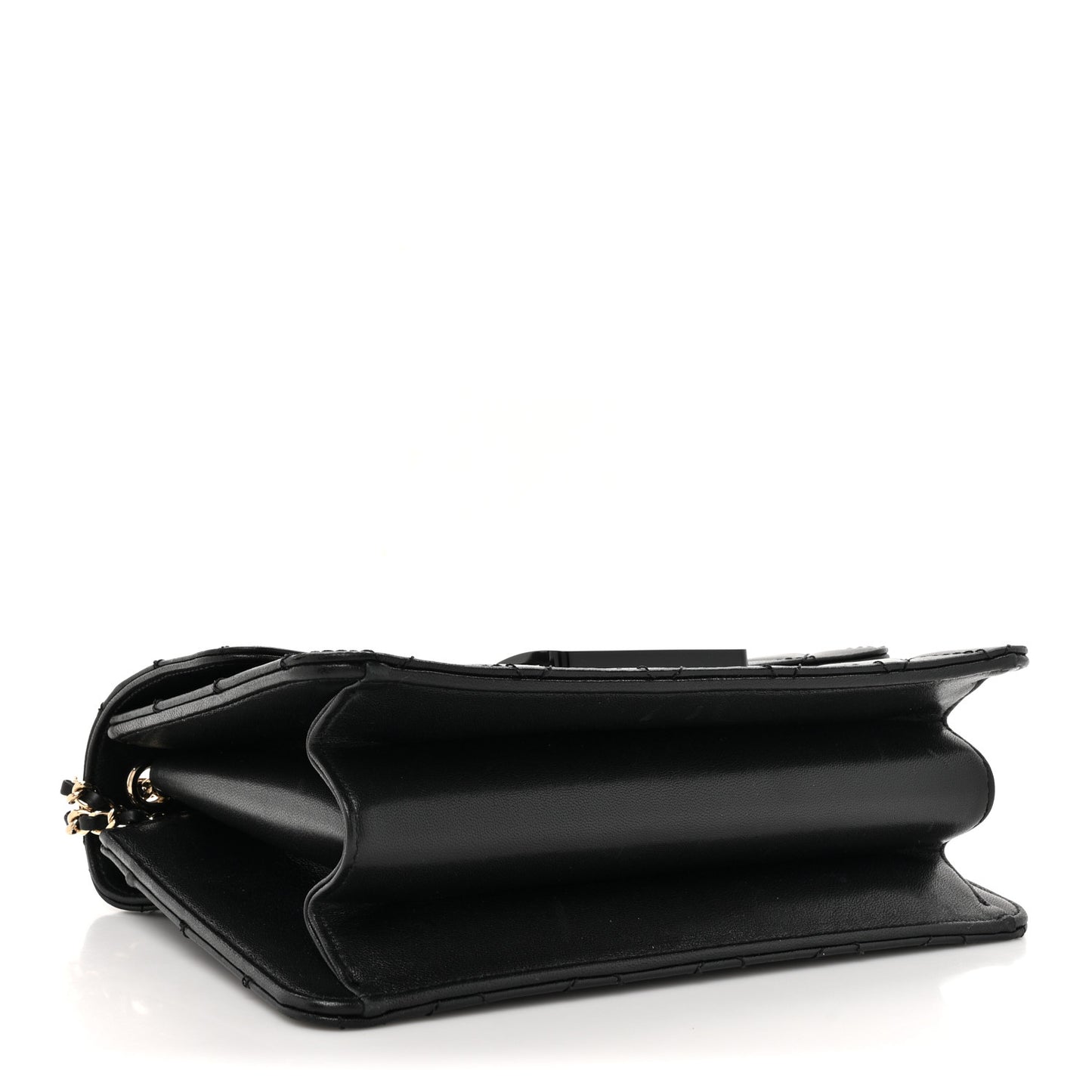Sheepskin Quilted Beauty Lock Flap Black