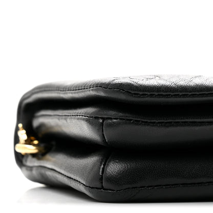 Louis Vuitton Lambskin Embossed Monogram Pochette Coussin Black 8 of 12