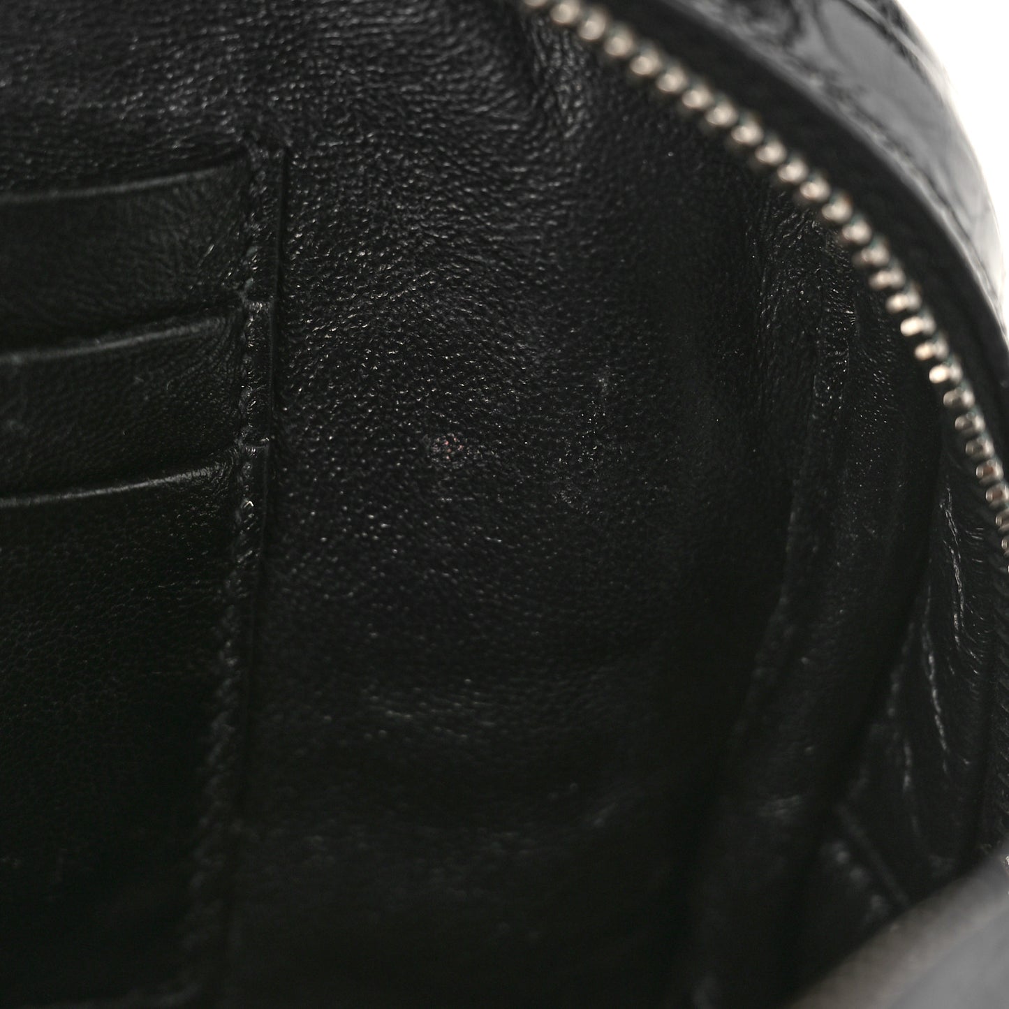 Calfskin Crocodile Embossed Monogram Mini Lou Camera Bag Black