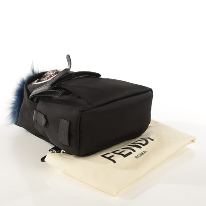 Fendi Nylon Vitello Fox Goat Fur Monster Eyes Mini Backpack Black Multicolor Sky 4 of 7