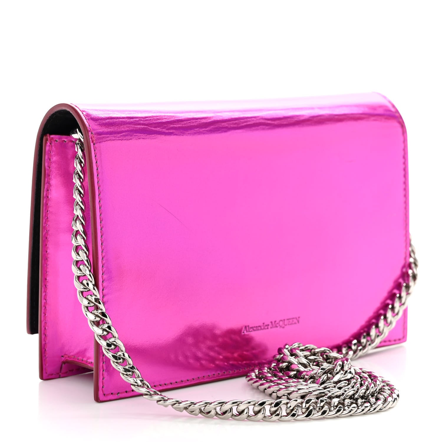 Alexander McQueen Iridescent Calfskin Skull Crossbody Pink 3 of 11