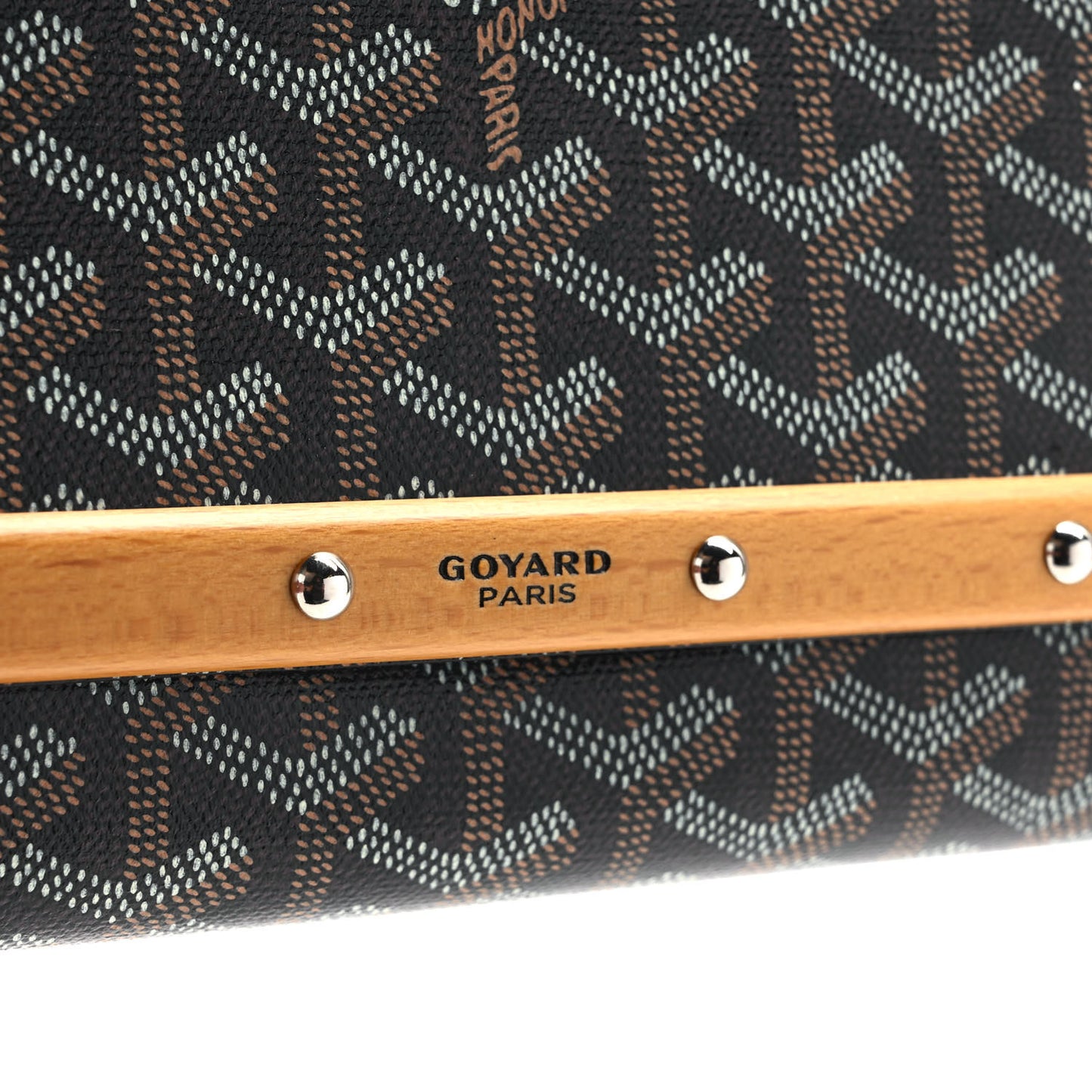 Goyardine Monte Carlo Bois Clutch With Strap Black