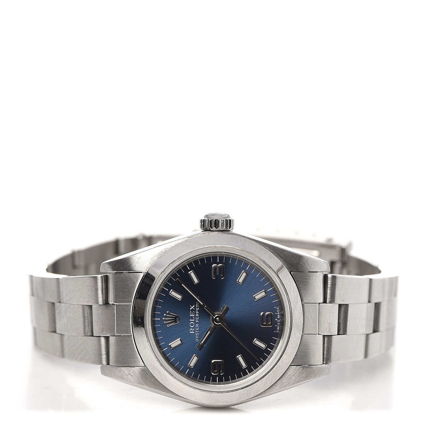 Stainless Steel 24mm Oyster Perpetual Watch Blue 76080