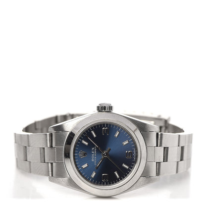 Rolex Stainless Steel 24mm Oyster Perpetual Watch Blue 76080 3 of 7