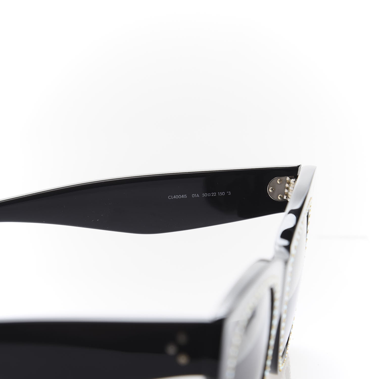 Celine Acetate Crystal Cat Eye Sunglasses CL 4004IS Black 6 of 8