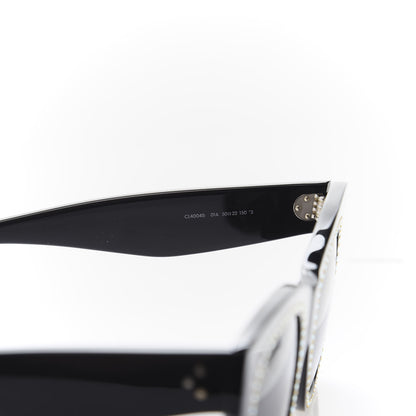 Celine Acetate Crystal Cat Eye Sunglasses CL 4004IS Black 6 of 8