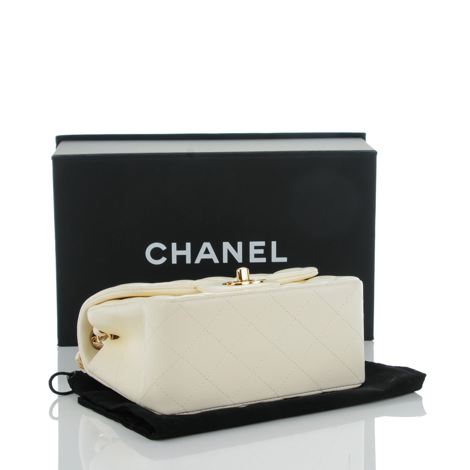 Chanel Lambskin Quilted Mini Square Flap Dark White 4 of 8