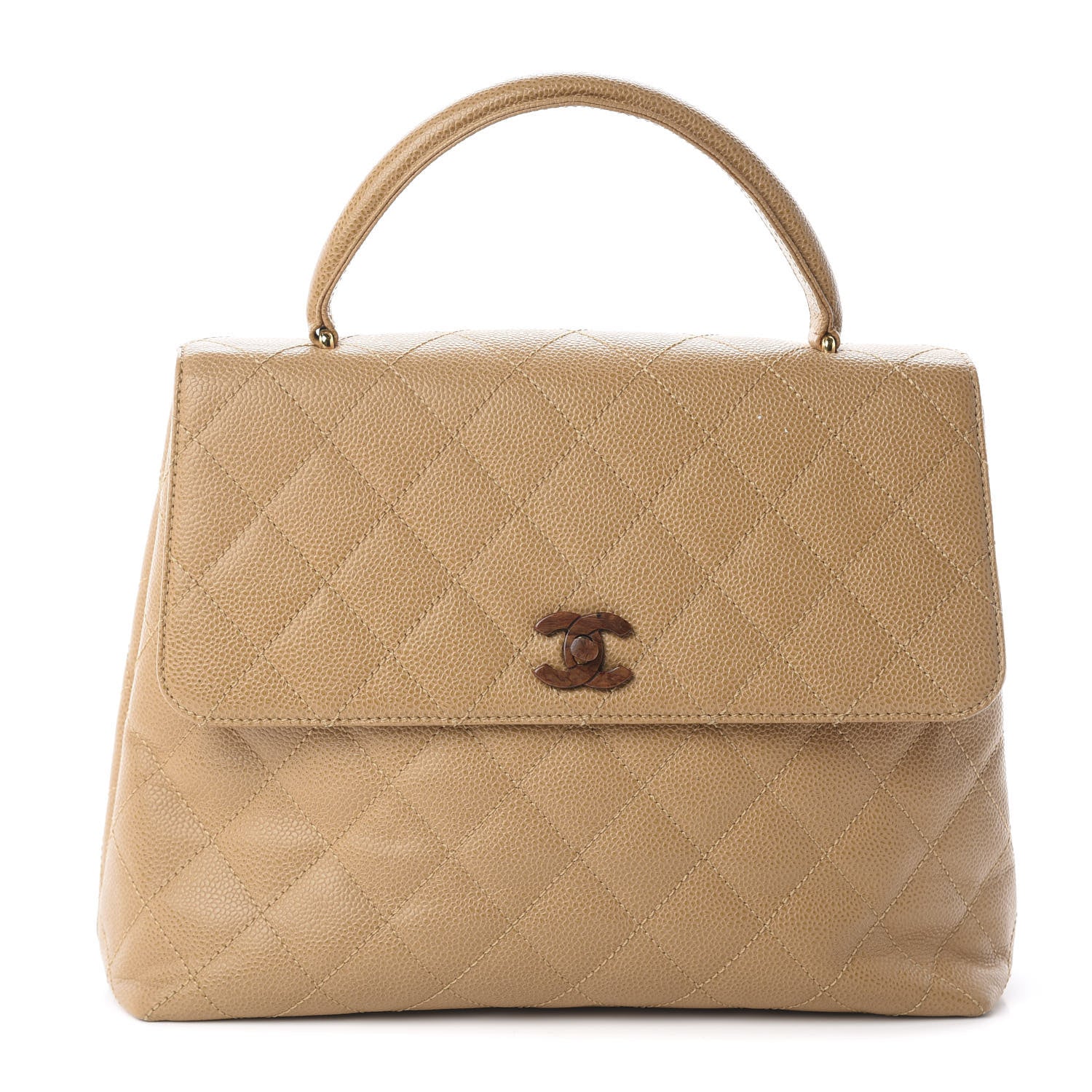 Chanel Caviar Quilted Jumbo Kelly Flap Beige 1 of 10