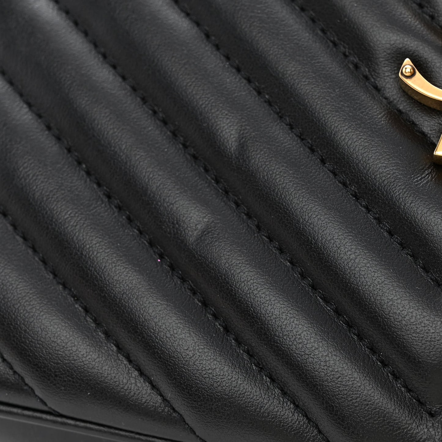 Calfskin Matelasse Monogram Lou Camera Bag Black