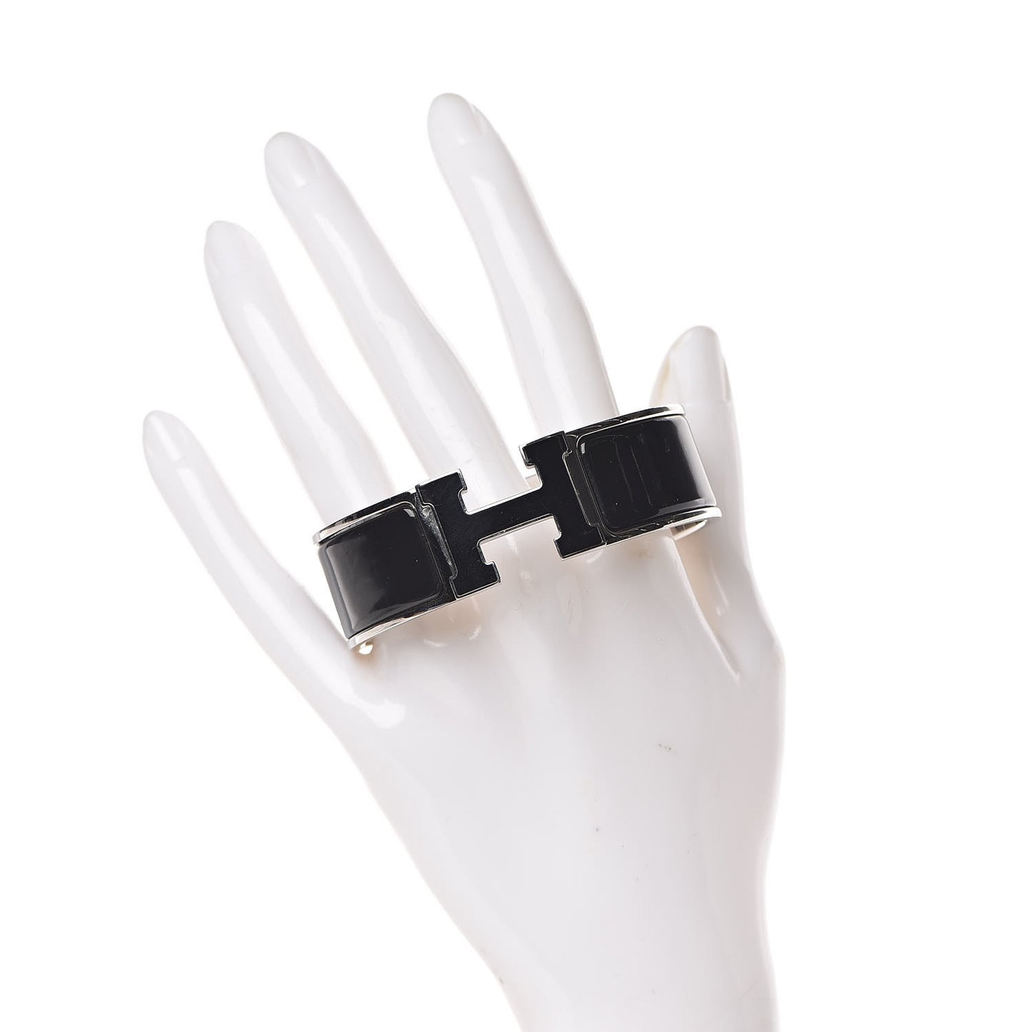 Enamel Wide Clic Clac H Bracelet GM Black