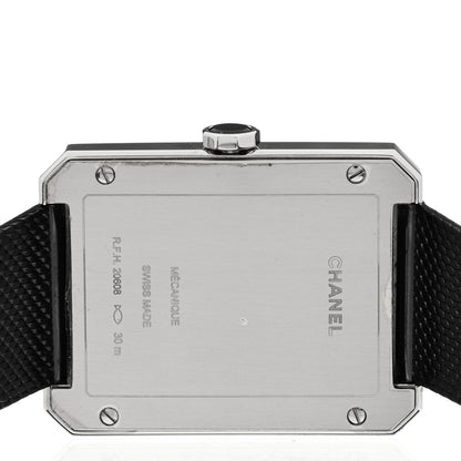 Chanel Stainless Steel Calfskin 29mm Boy-Friend Tweed Manual Winding Watch Black 4 of 5