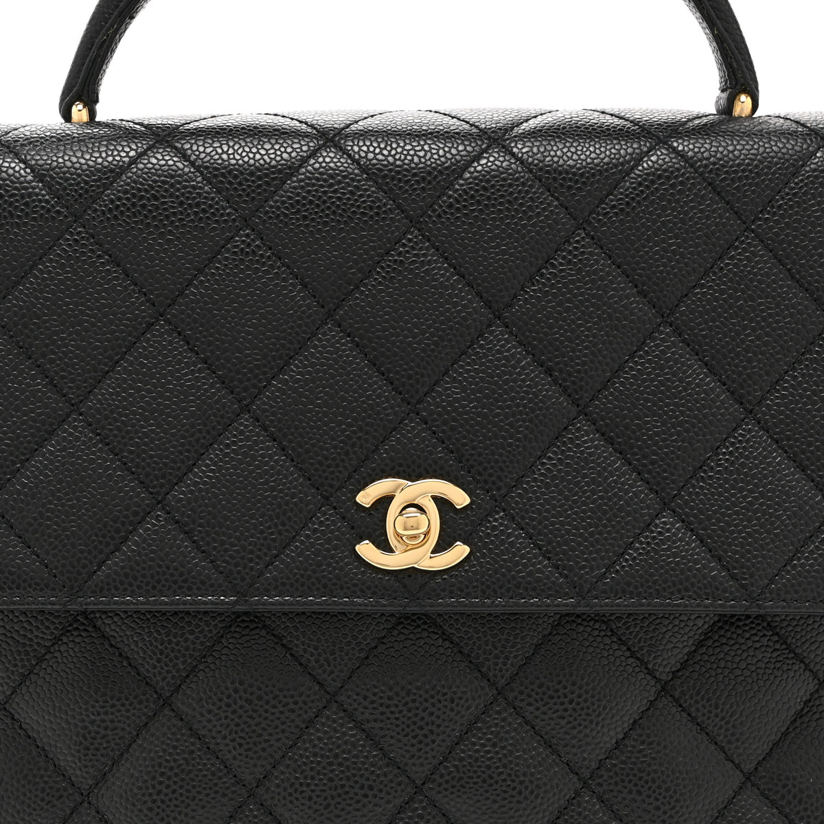 Caviar Quilted Jumbo Kelly Flap Black