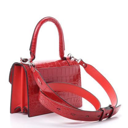 Christian Louboutin Crocodile Embossed Calfskin Small Elisa Top Handle Bag Loubi 3 of 10