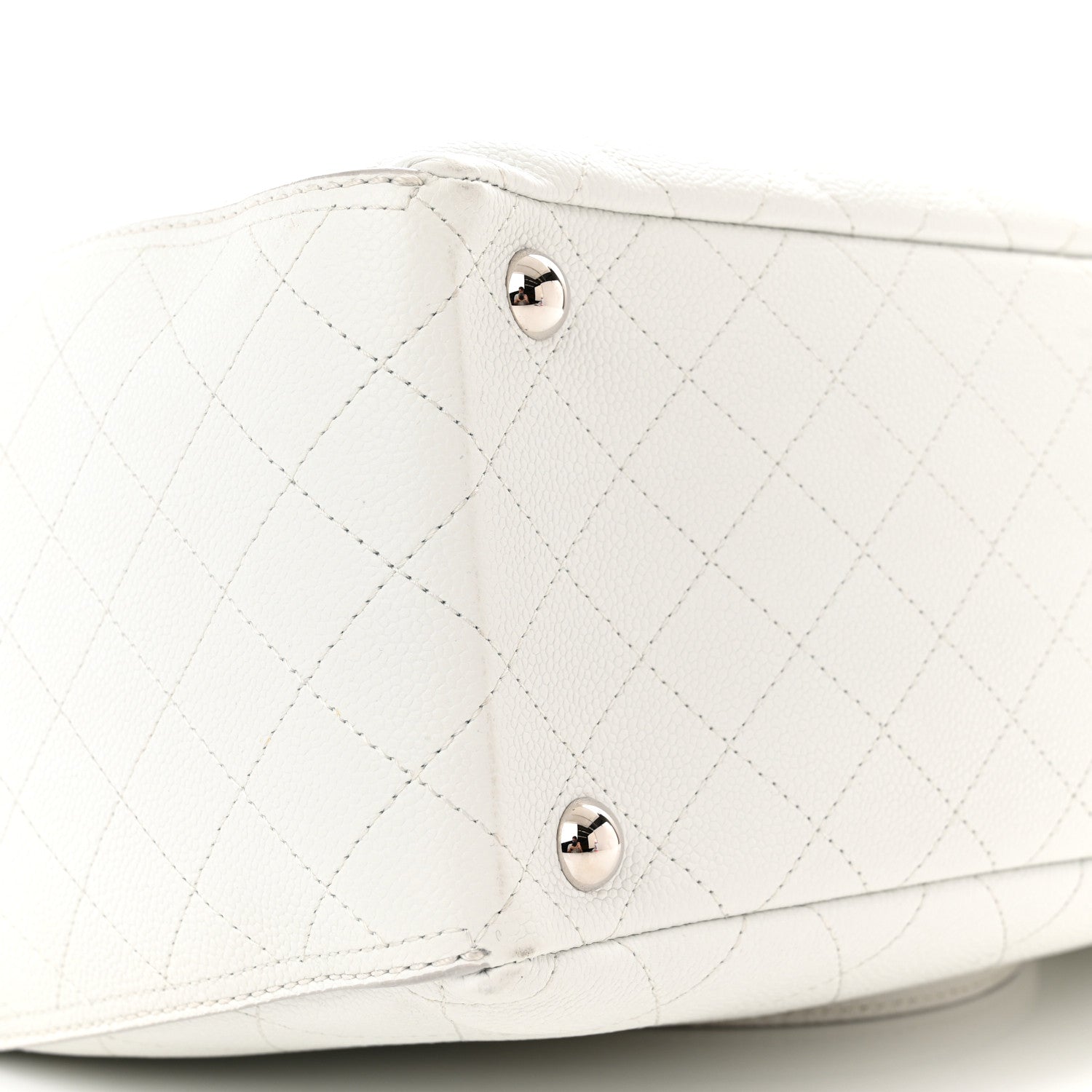 Chanel Grained Calfskin CC Pocket Tote White 9 of 12