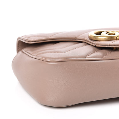 Gucci Calfskin Matelasse Super Mini GG Marmont Shoulder Bag Porcelain Rose 9 of 12