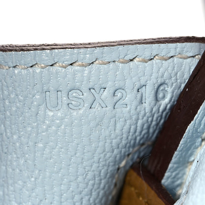 Hermes Togo Verso Birkin 25 Bronze Dore Bleu Brume 28 of 34