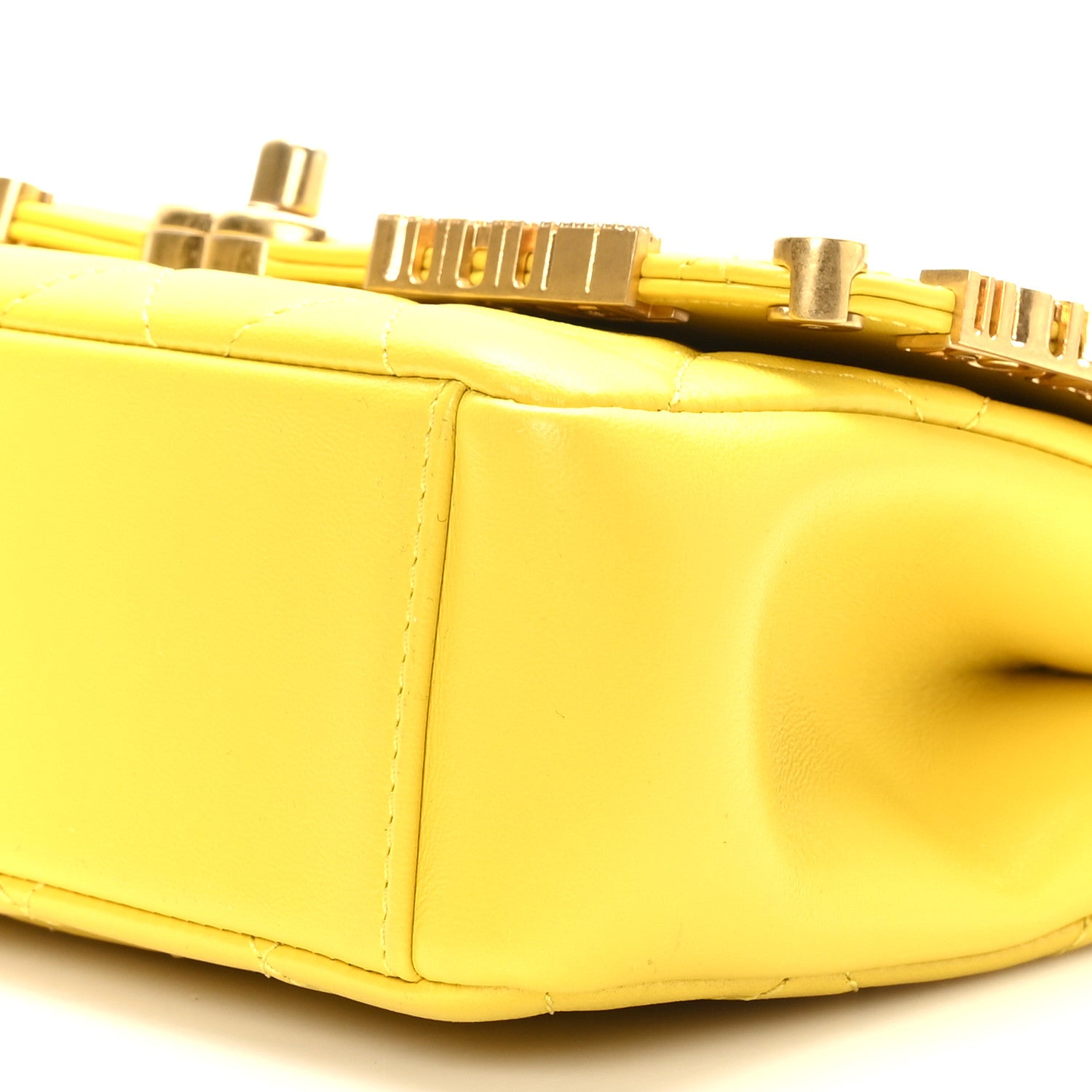 Chanel Lambskin Enamel Strass Quilted Mini Paris Monaco Flap Yellow 9 of 9