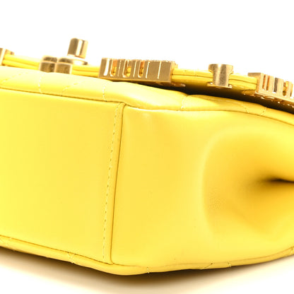 Chanel Lambskin Enamel Strass Quilted Mini Paris Monaco Flap Yellow 9 of 9