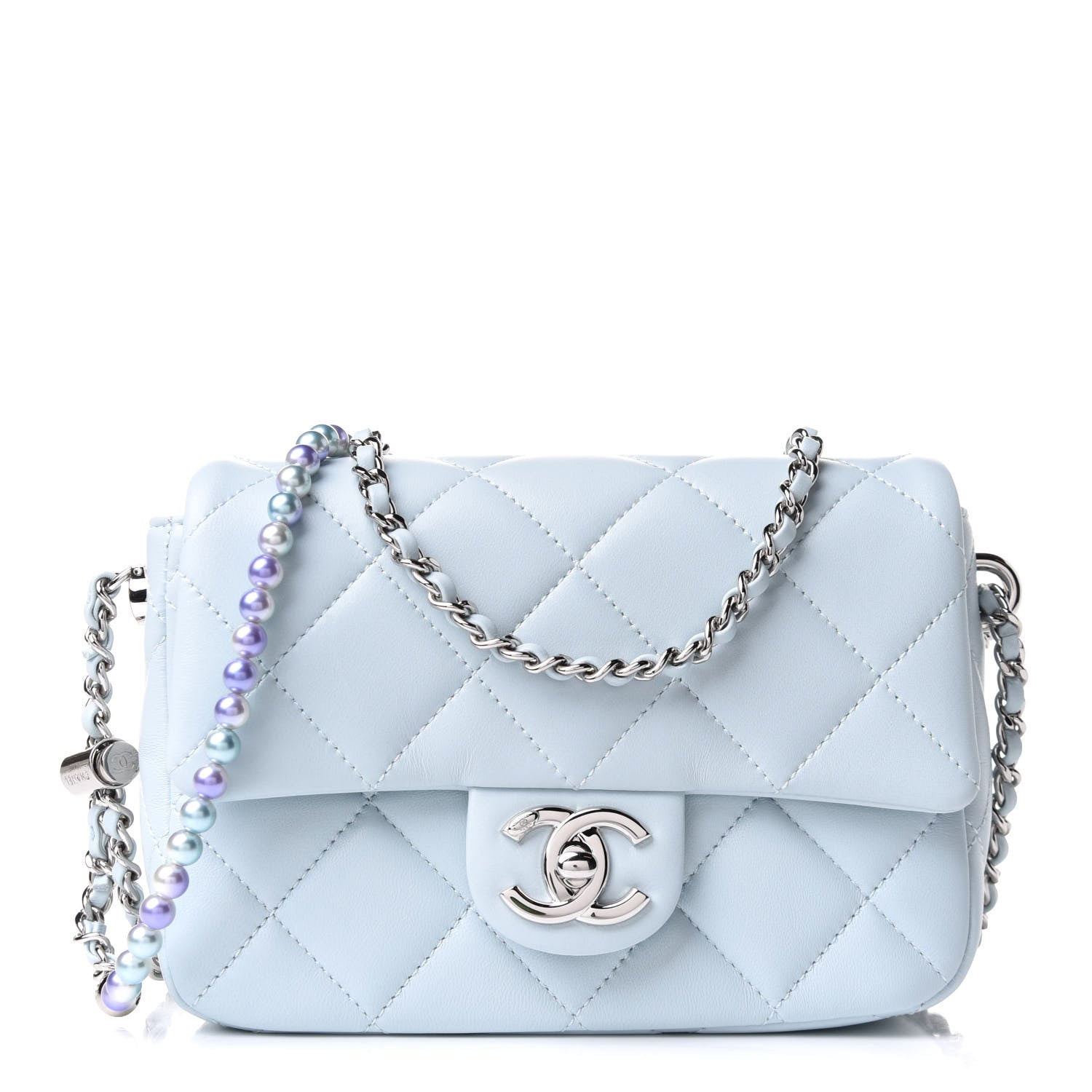 Chanel Lambskin Quilted Mini My Perfect Flap Light Blue 1 of 10