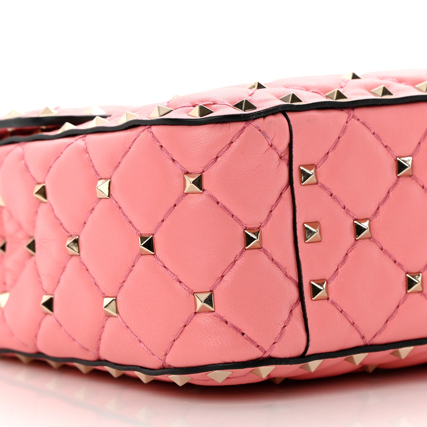 Nappa Medium Rockstud Spike Shoulder Bag Paradise Rose