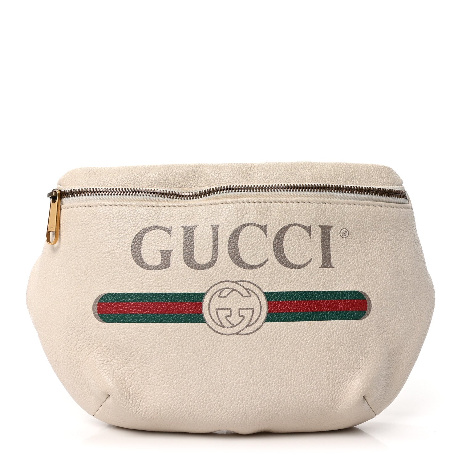 Gucci Grained Calfskin Logo Belt Bag White 1 of 10