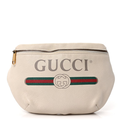 Gucci Grained Calfskin Logo Belt Bag White 1 of 10