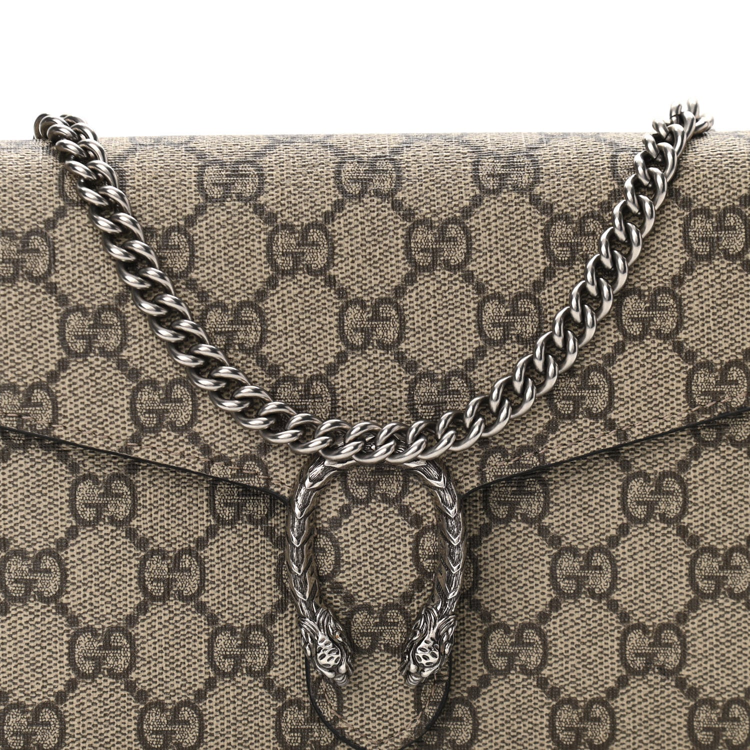 Gucci GG Supreme Monogram Mini Dionysus Chain Wallet Beige Black 8 of 11