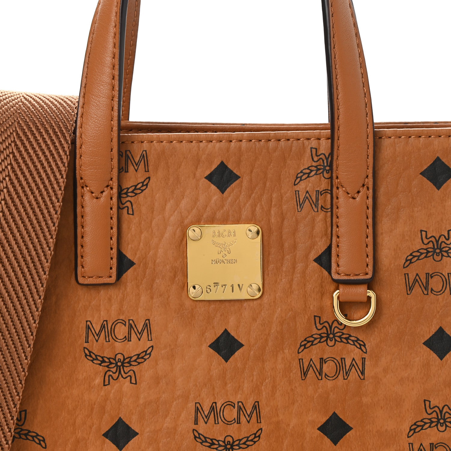 MCM Visetos X-Mini Aren Tote Cognac 7 of 7
