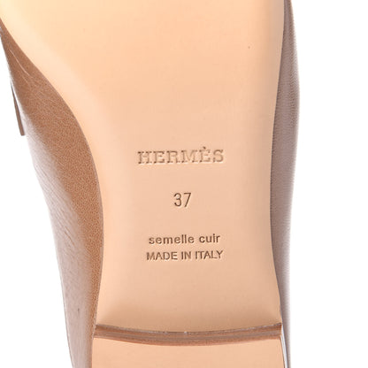 Hermes Goatskin Rivoli Mules 37 Havane 8 of 11