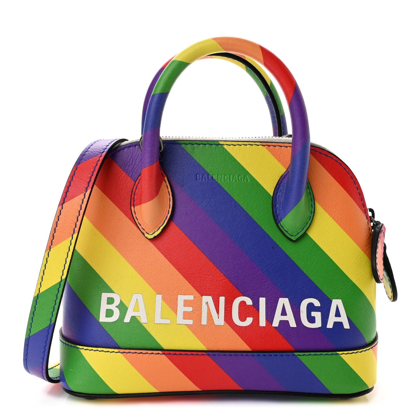 Smooth Calfskin Logo Rainbow XXS Ville Top Handle Bag Multicolor