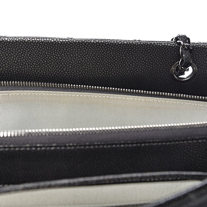 Chanel Metallic Caviar Quilted CC Tote Dark Silver 11 of 15