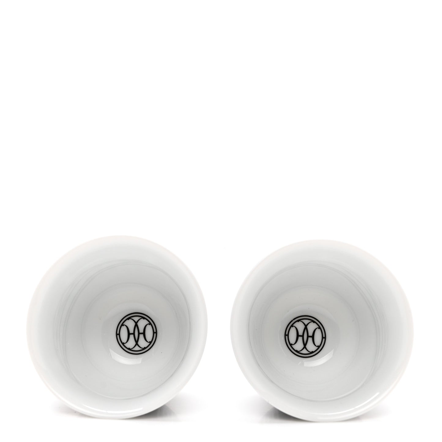 Porcelain H Deco Small Cups Set of 2 Black