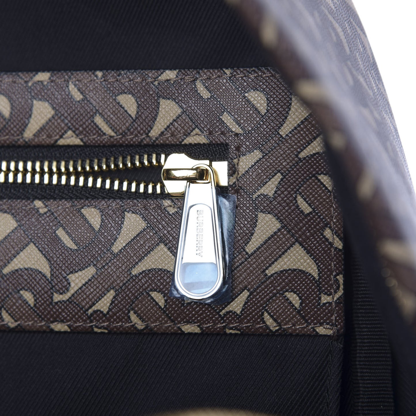 E-Canvas Monogram Stripe Backpack Bridle Brown