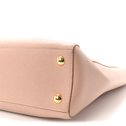 Prada Saffiano Soft Calfskin Double Handle Satchel Cipria 9 of 9