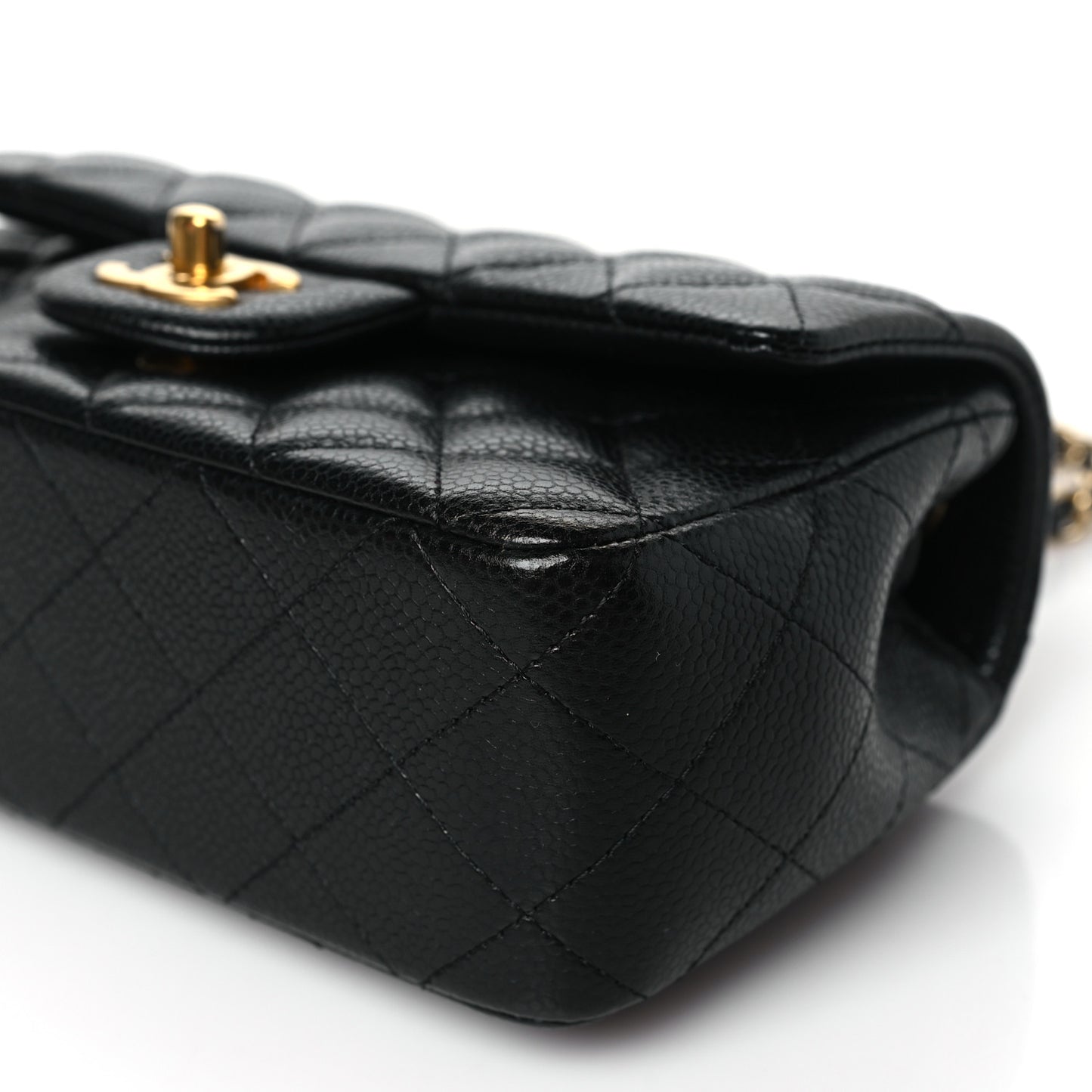 Caviar Quilted Mini Rectangular Flap Black
