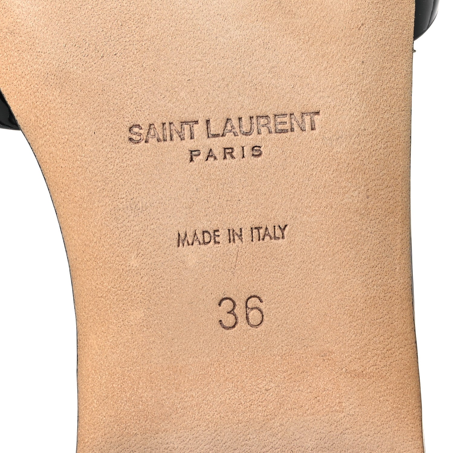 Saint Laurent Vitello Vernice Nu Pied 05 Sandal 36 Black 8 of 13