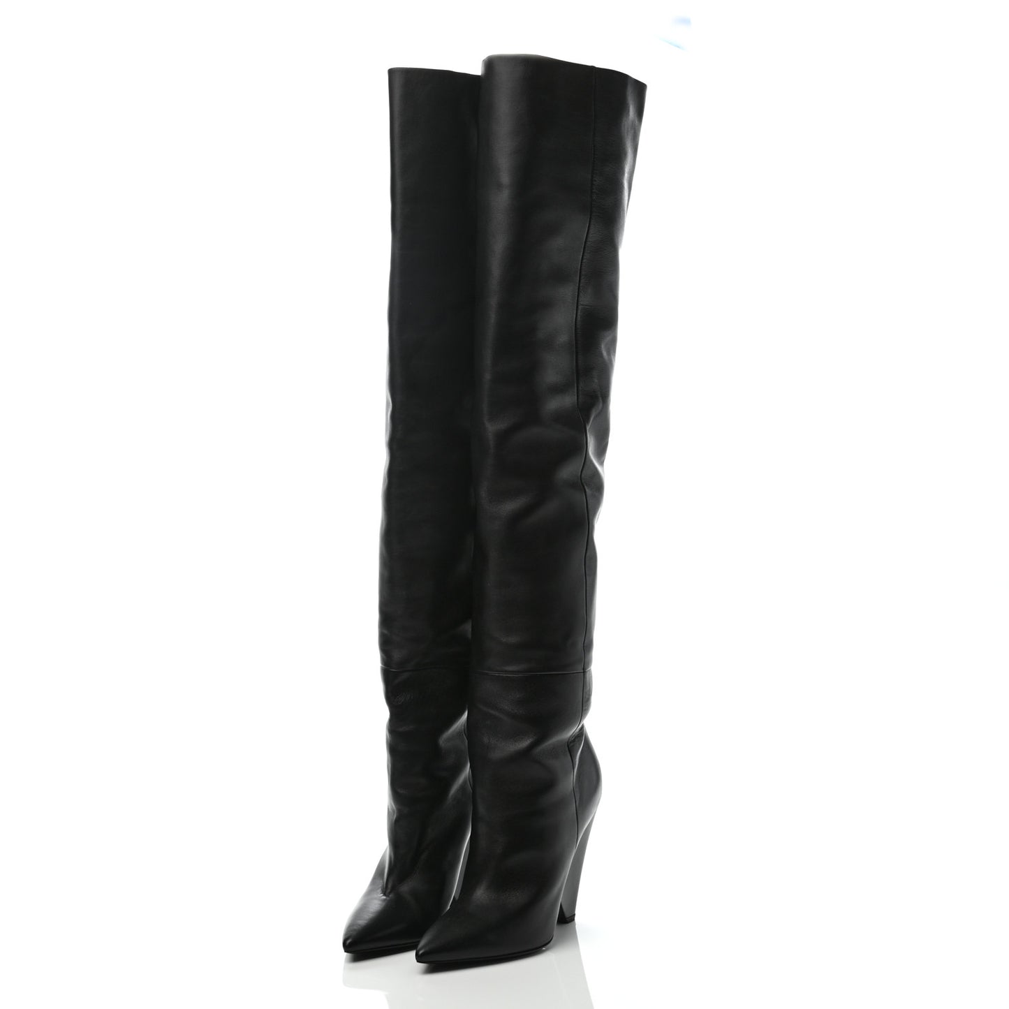 Calfskin Niki 105 Thigh High Boots 38.5 Black