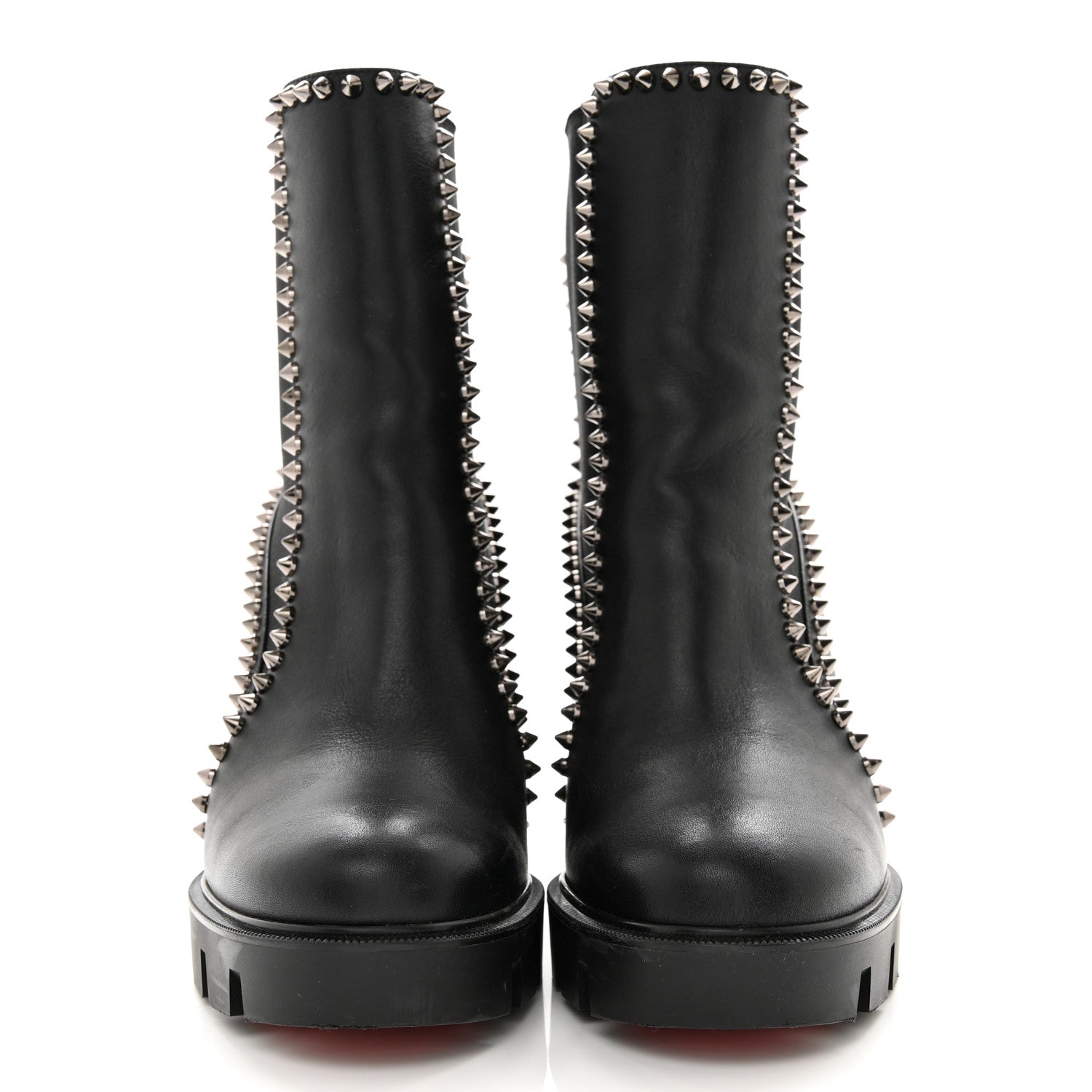 Christian Louboutin Nappa Out Line Spike Lug 100 Boots 38 Black 2 of 9