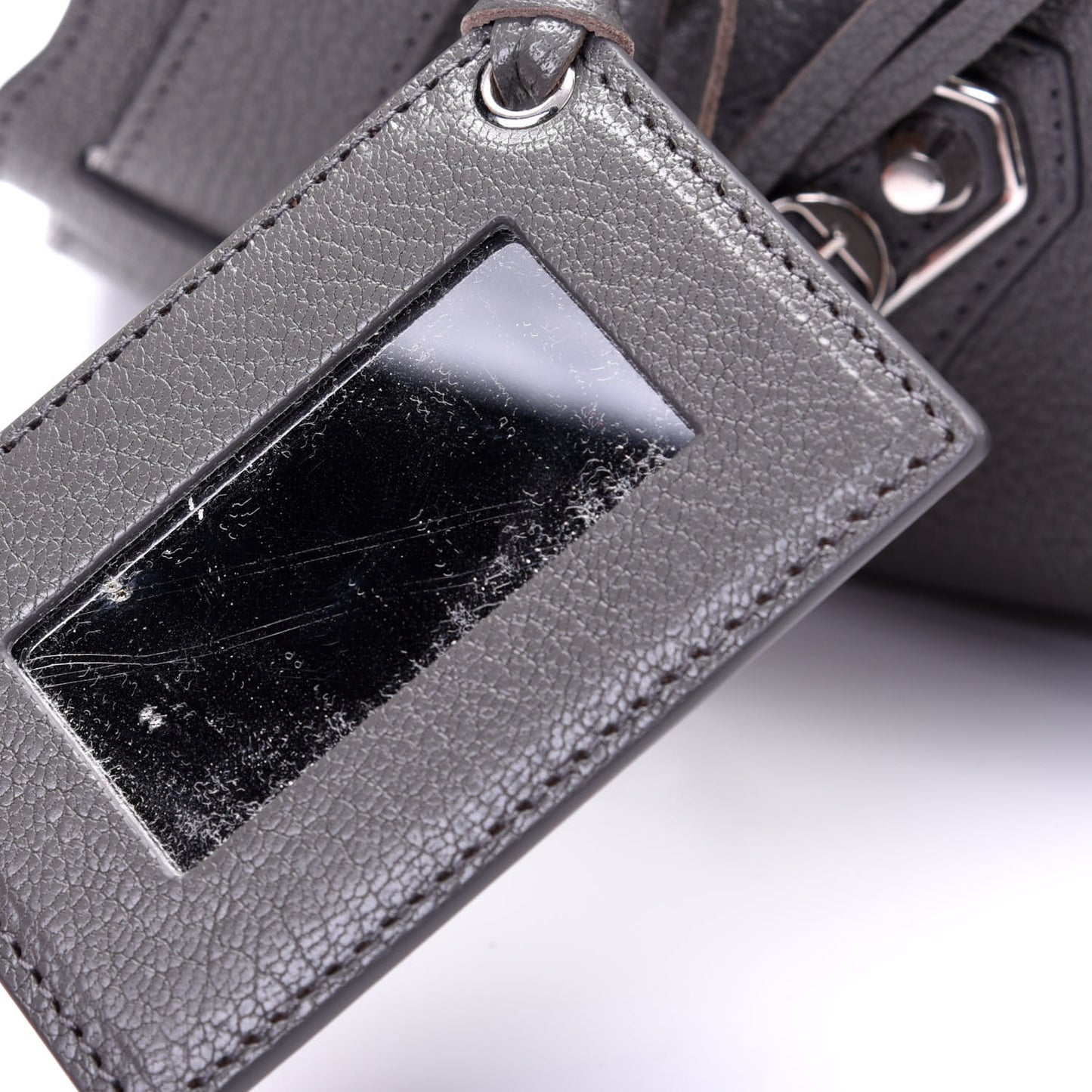 Chevre Silver Metallic Edge Hardware S City Gris Acier