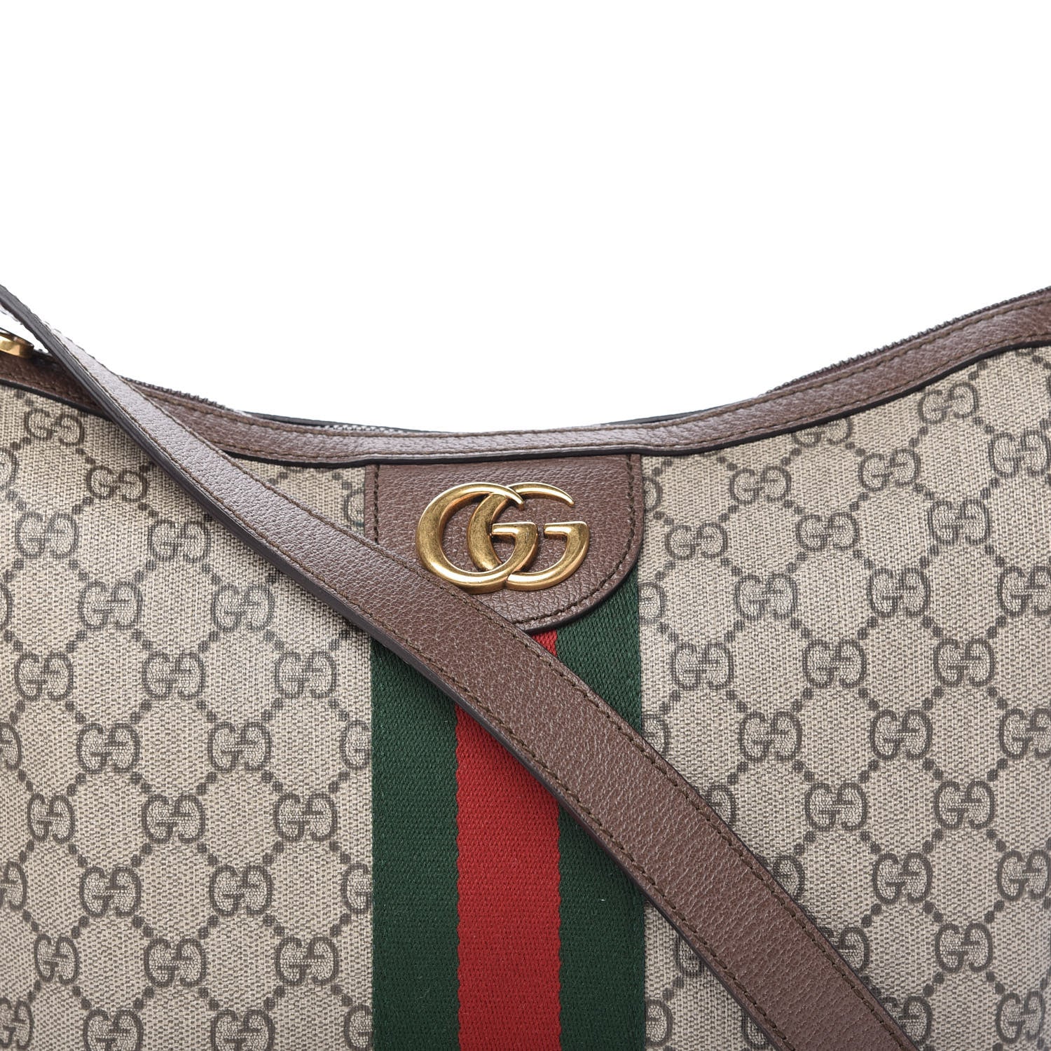 Gucci GG Supreme Monogram Web Small Ophidia Half Moon Hobo Brown 10 of 11